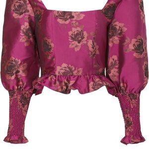 Floral Puff Sleeve Top in Pink